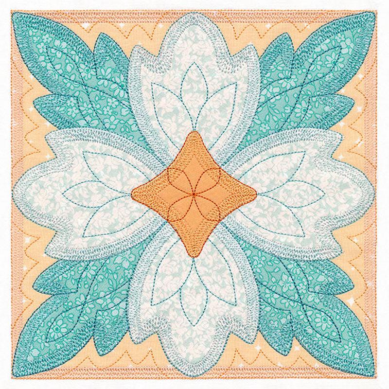 Flowers in Bloom Quilt Block 4 (In-the-Hoop)
