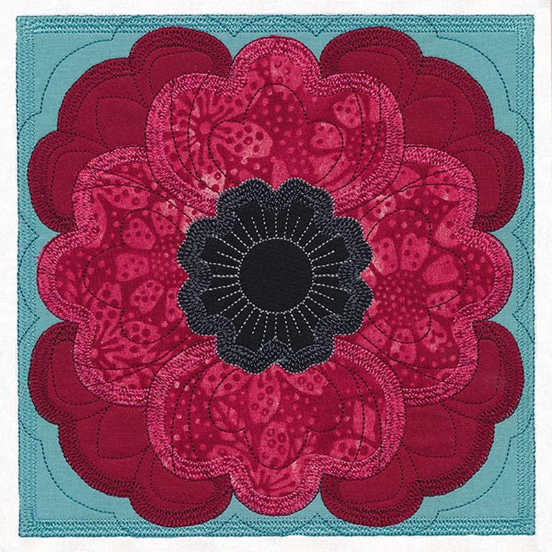 Flowers in Bloom Quilt Block 6 (In-the-Hoop)