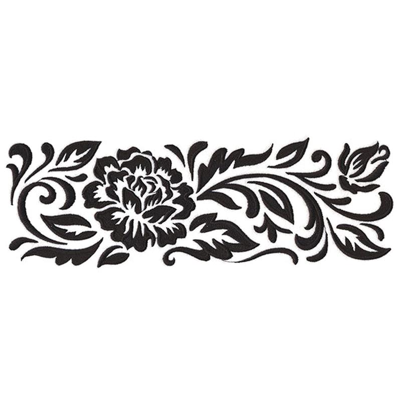 Flourishing Blooms Border (Blackwork)