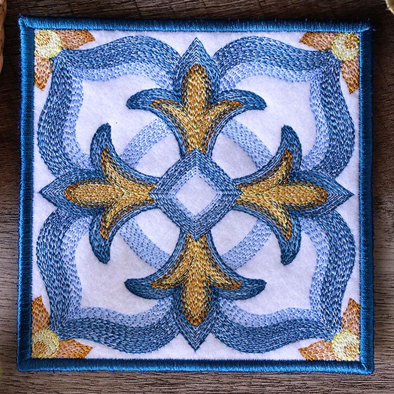 Flourishing Color Theory Square Coaster (In-the-Hoop)