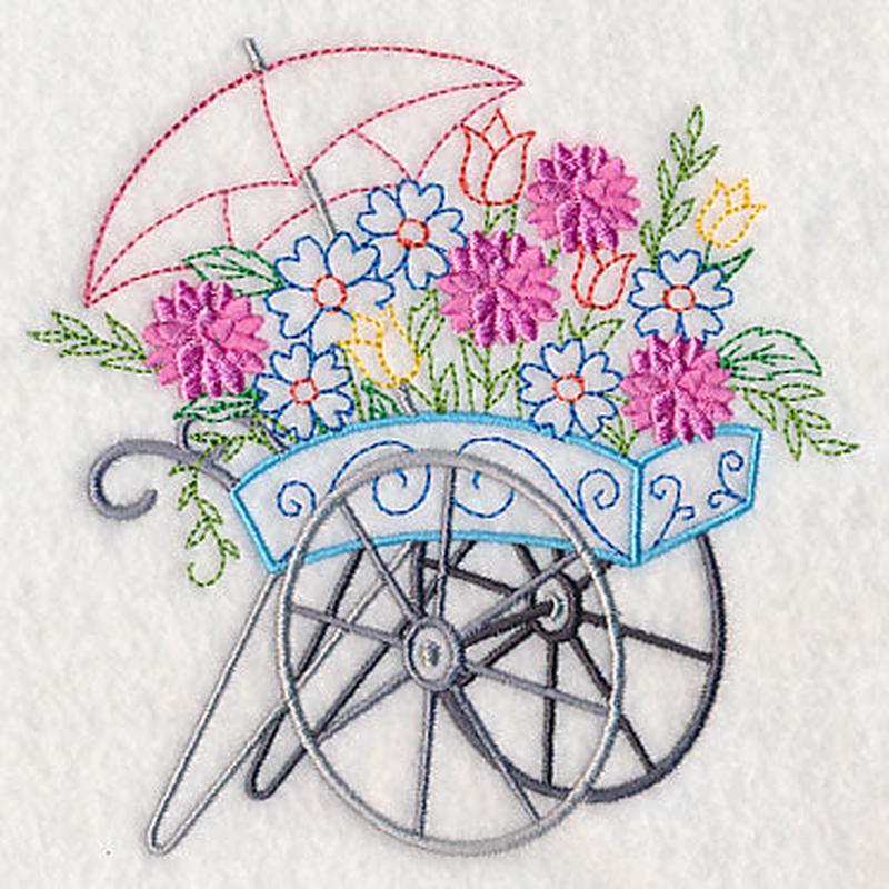 Flower Cart with Dahlias