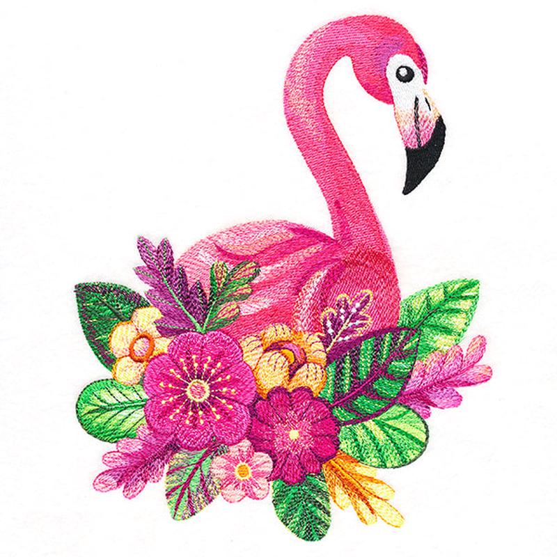 Flower Flamingo in Watercolor