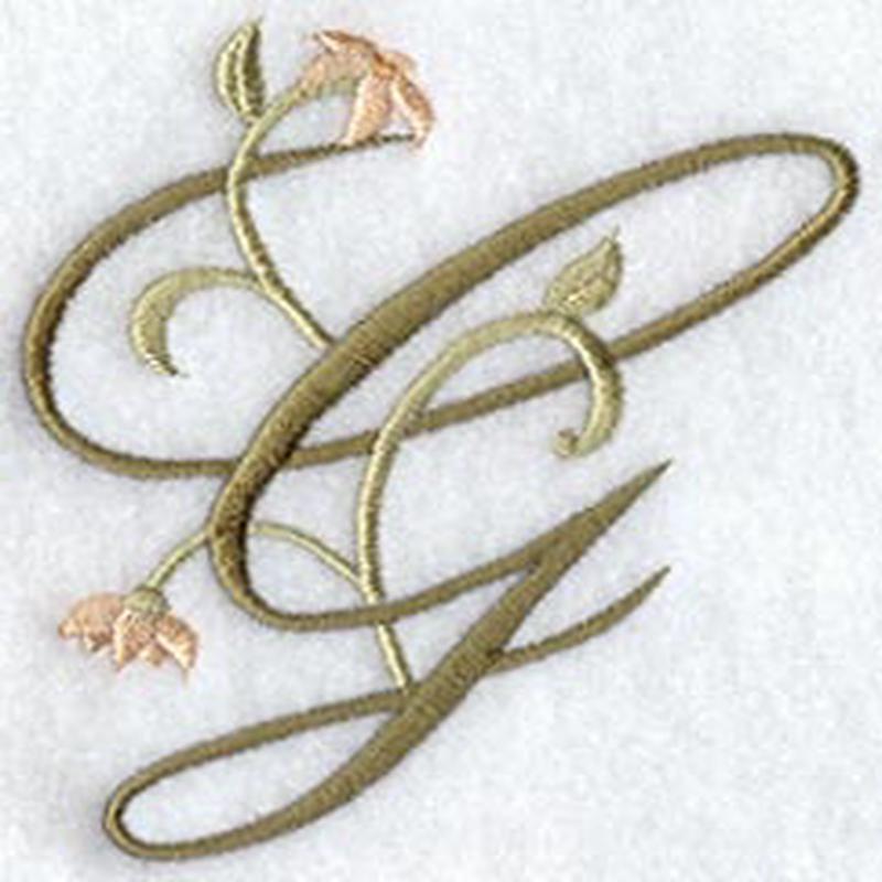 Floral Heirloom Letter G - 4 Inch