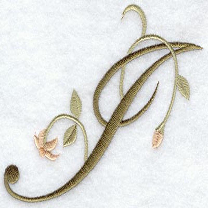 Floral Heirloom Letter I - 4 Inch