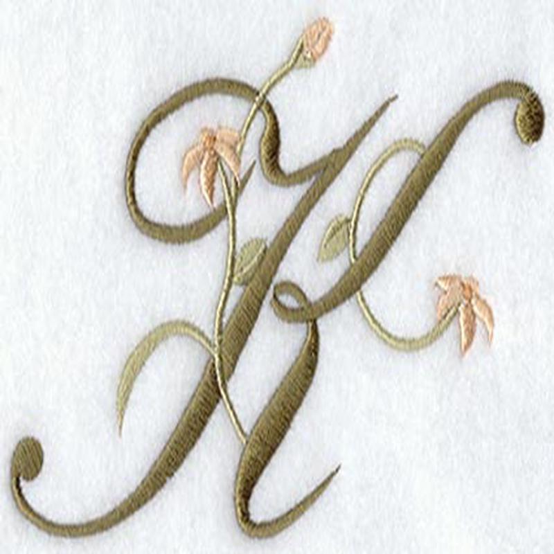 Floral Heirloom Letter K - 4 Inch