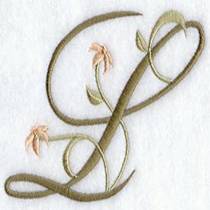 Floral Heirloom Letter L - 4 Inch