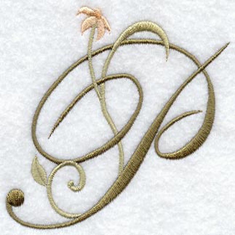 Floral Heirloom Letter P - 4 Inch