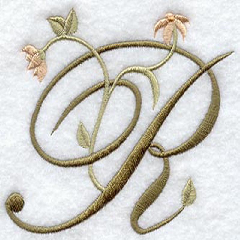 Floral Heirloom Letter R - 4 Inch