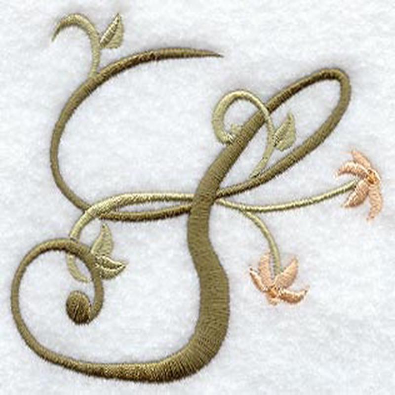 Floral Heirloom Letter S - 4 Inch