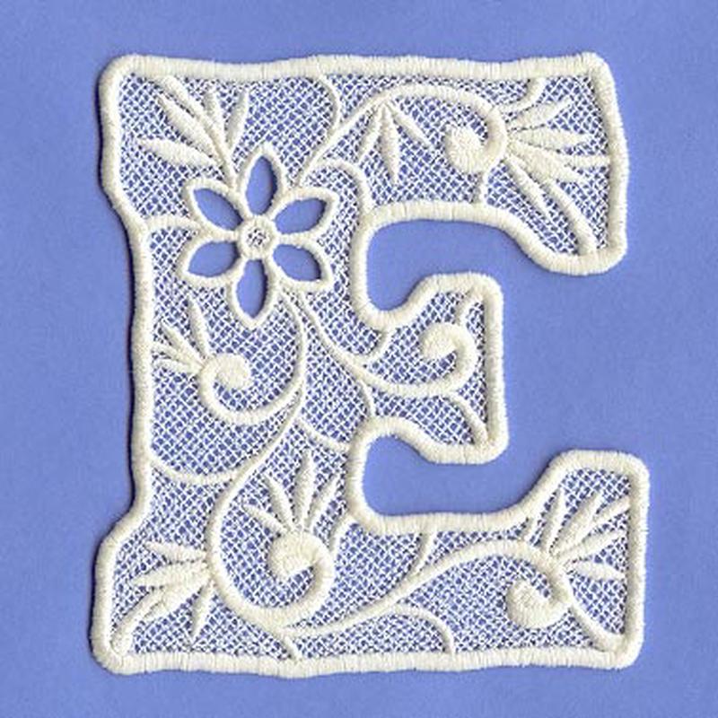 Floral Lace Letter E (Lace)