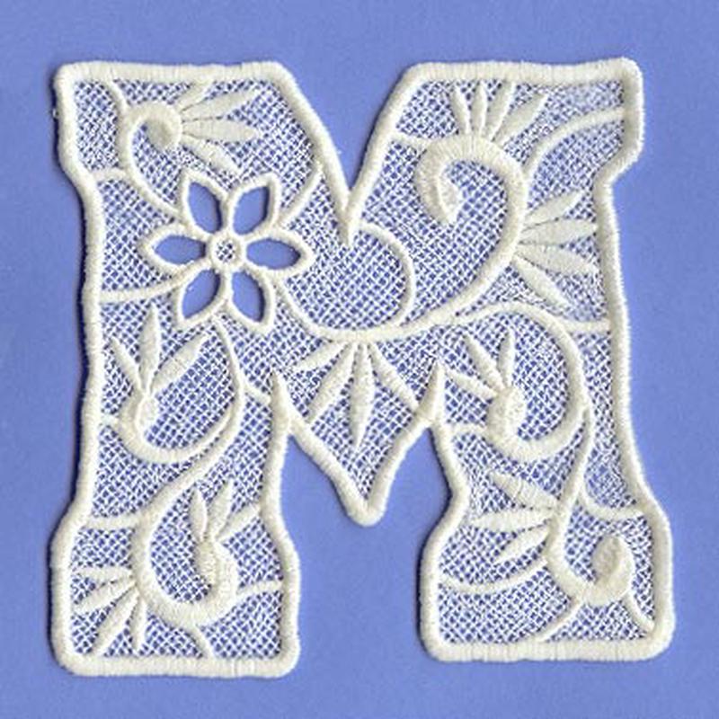 Floral Lace Letter M (Lace)