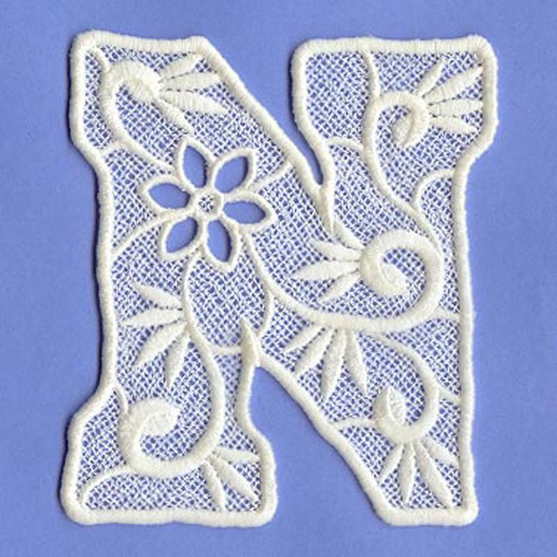 Floral Lace Letter N (Lace)