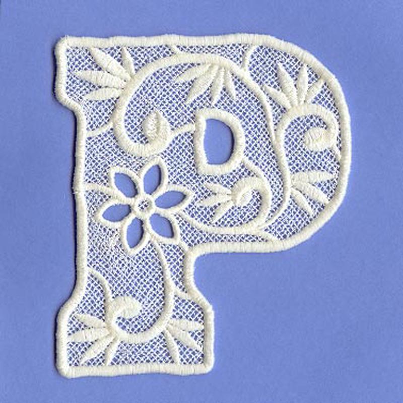 Floral Lace Letter P (Lace)