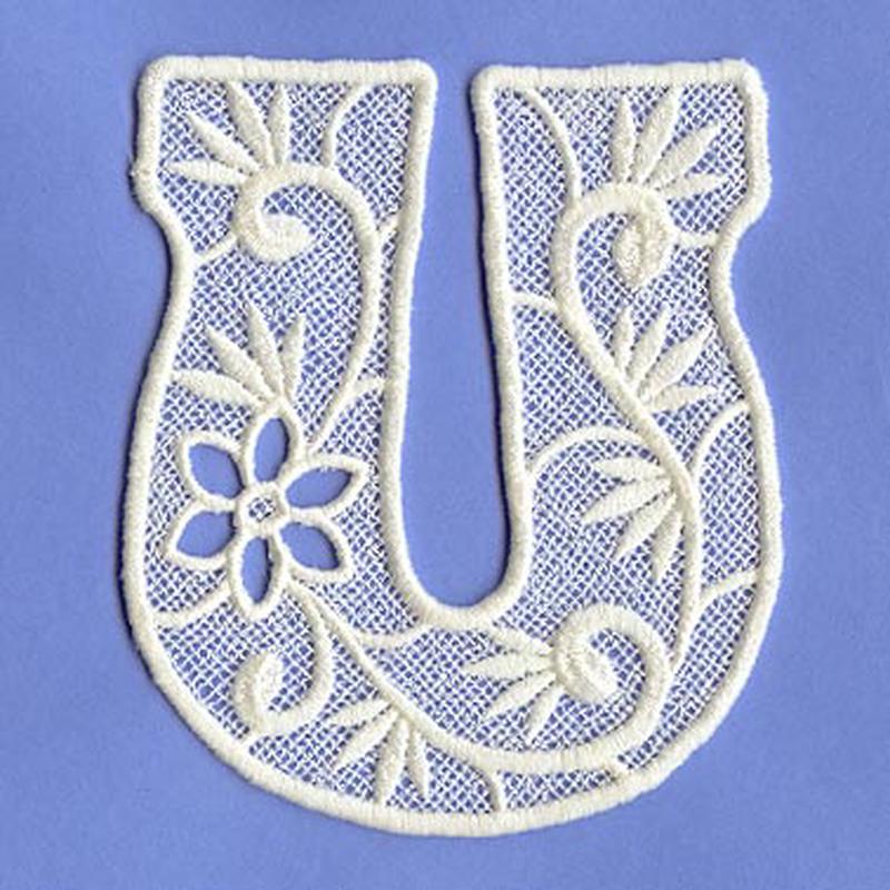 Floral Lace Letter U (Lace)