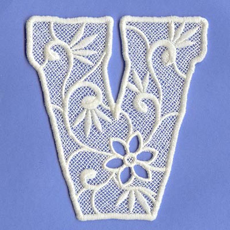 Floral Lace Letter V (Lace)