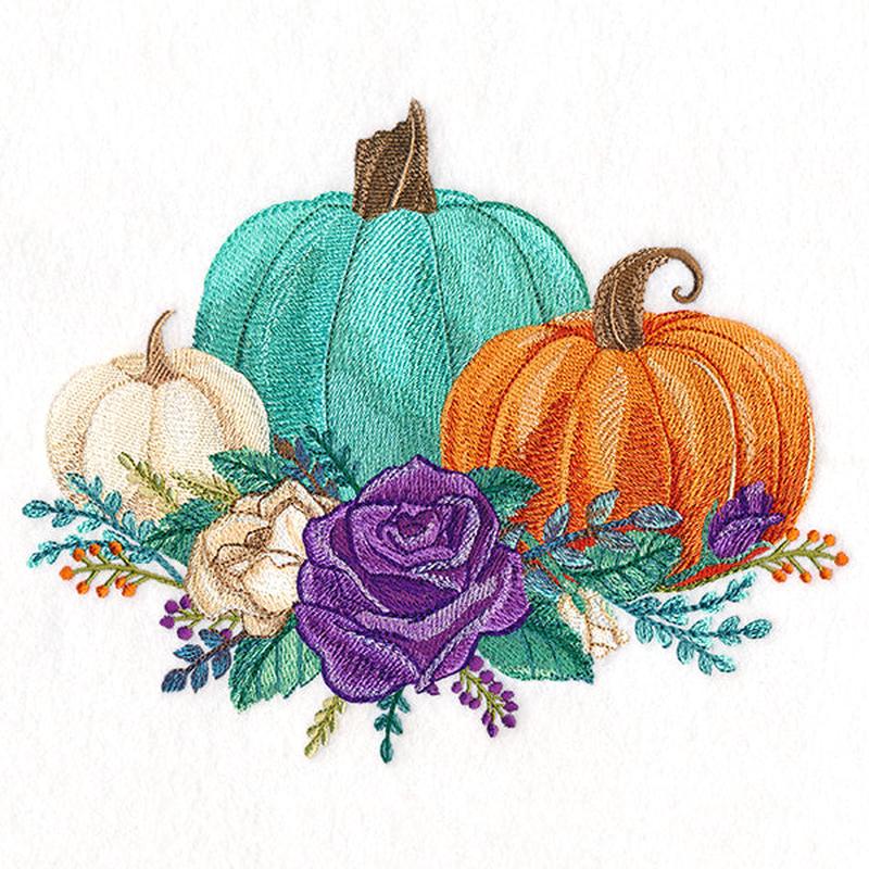 Floral Pumpkin Trio in Watercolor