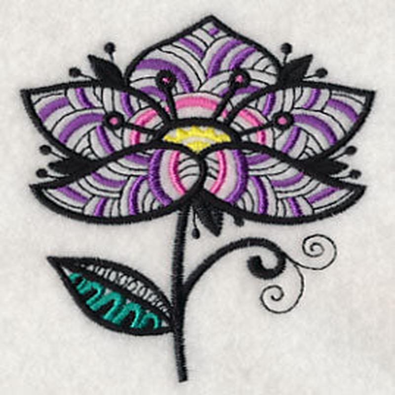 Floral Radiance - Short Stem (Blackwork)