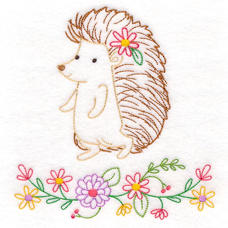 Floral Woodland Friends - Hedgehog (Vintage)