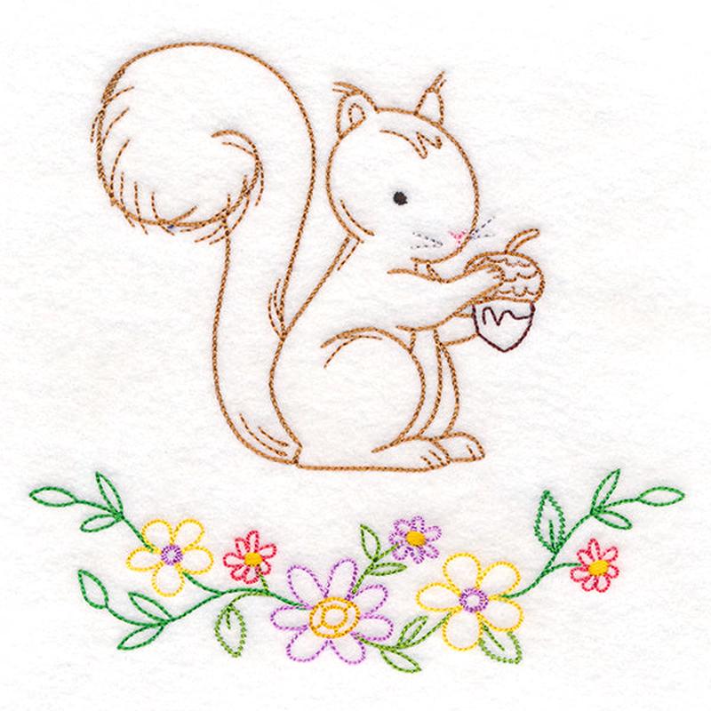 Floral Woodland Friends - Squirrel (Vintage)