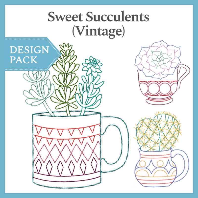 A Sweet Succulents (Vintage) Design Pack