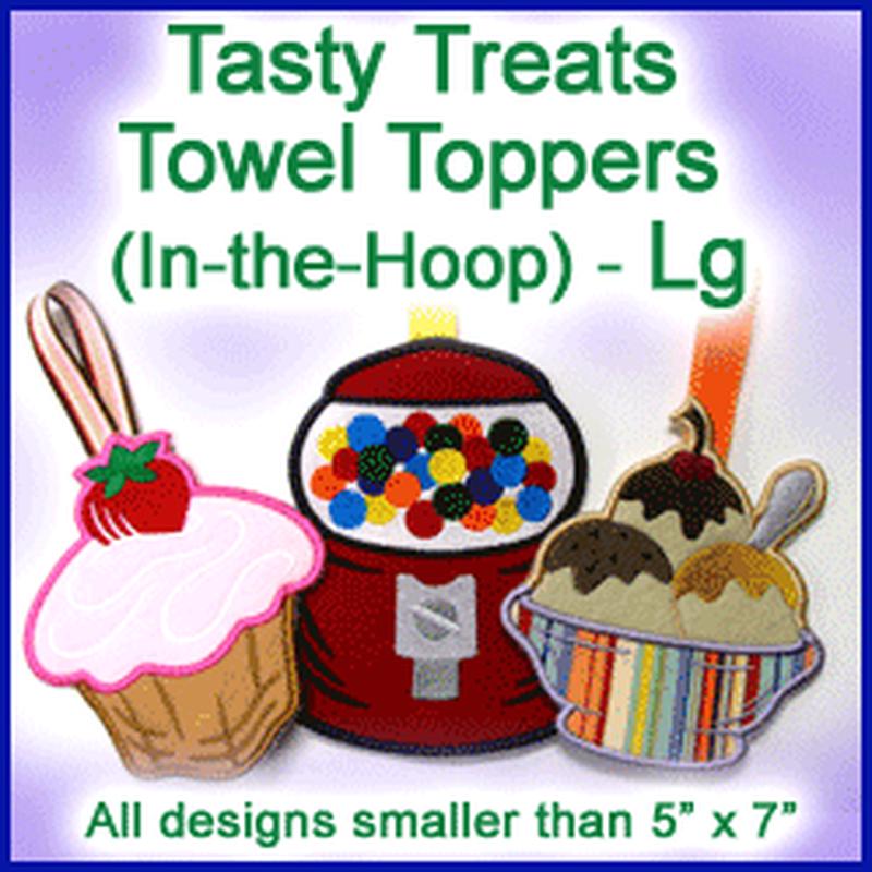 A Tasty Treats Towel Toppers (In-the-Hoop) Design Pack