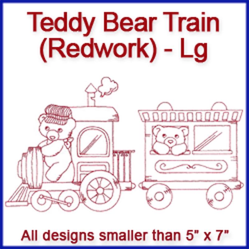 A Teddy Bear Train (Redwork) Design Pack