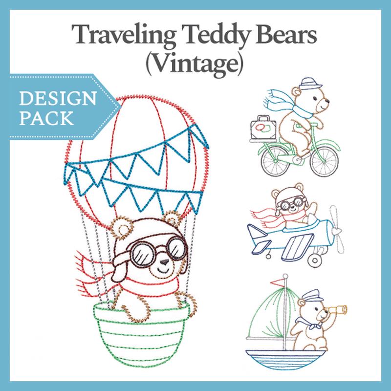 A Traveling Teddy Bears (Vintage) Design Pack