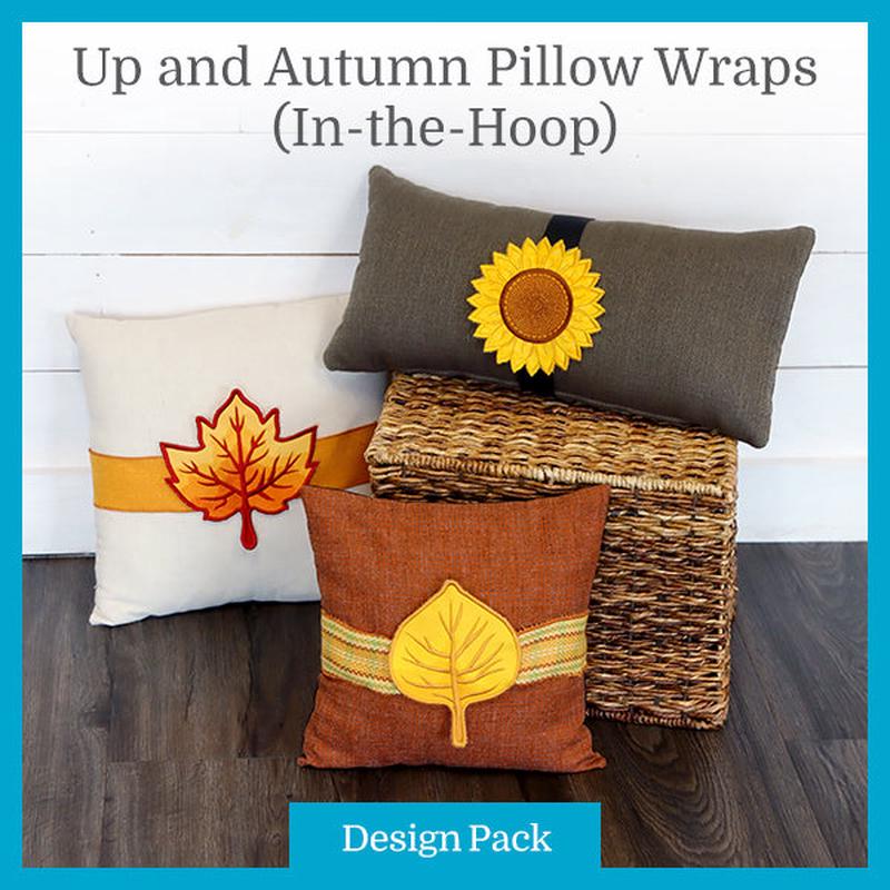 A Up and Autumn Pillow Wrap (In-the-Hoop) Design Pack