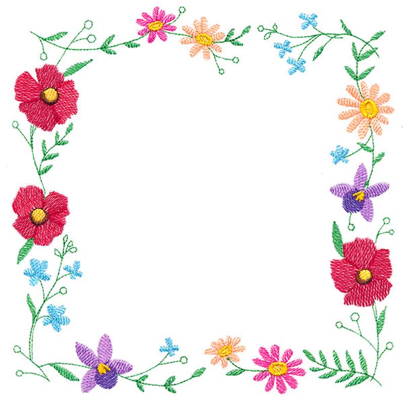 A Stitch of Blooms Square Wreath