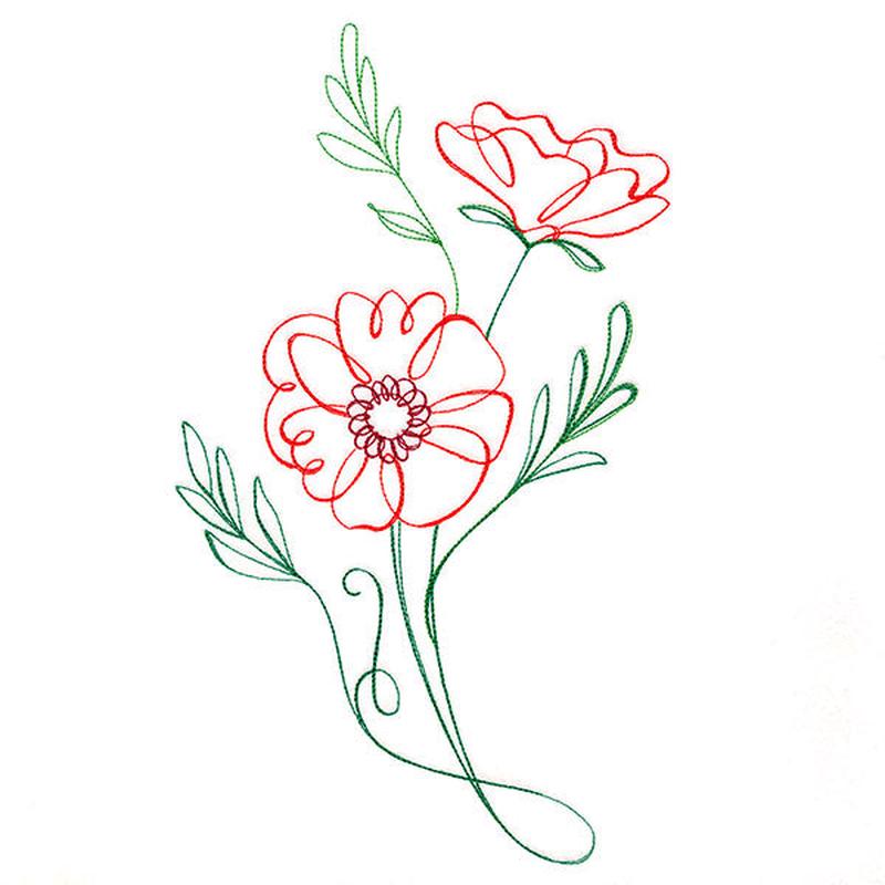 Floral Calligraphy - Poppy