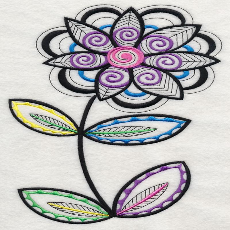 Floral Charm (Blackwork)