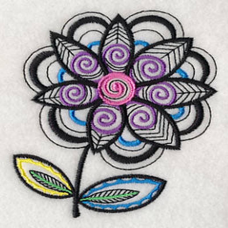 Floral Charm - Short Stem (Blackwork)