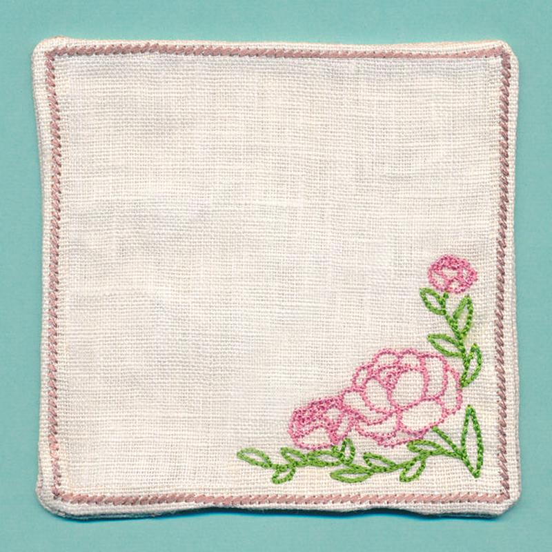 Floral Coaster - Roses (In-the-Hoop)