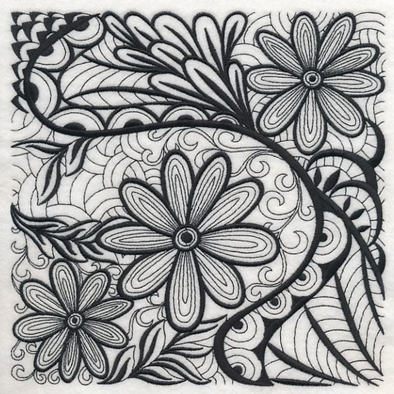 Floral Elegance (Blackwork)