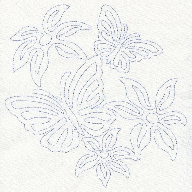 Floral Flight Quilting Motif (Single Run)