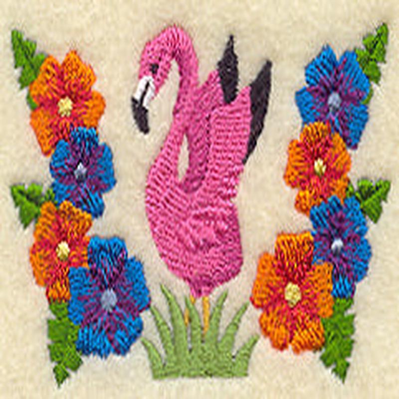 Flamingo and Flowers