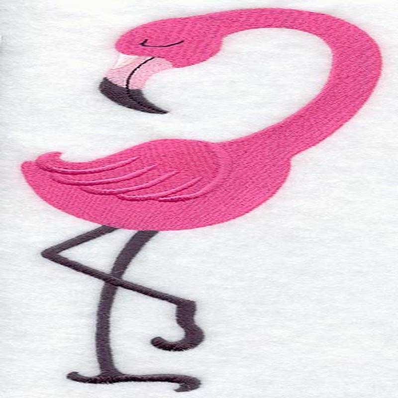 Flamingo and Shell Wedge Placket - Lg