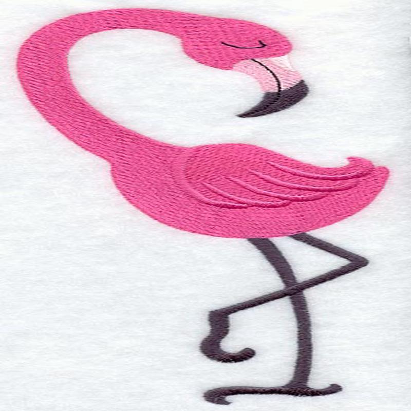 Flamingo and Shell Wedge Placket - Lg (Mirror)