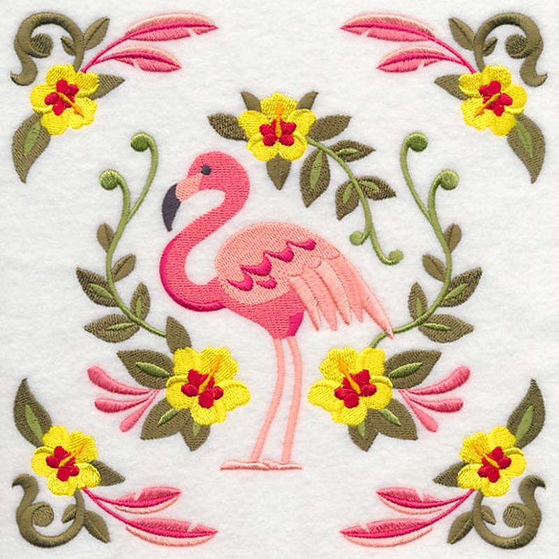 Flamingo and Tropical Frame