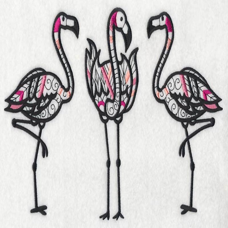 Flamingo Trio (Blackwork)