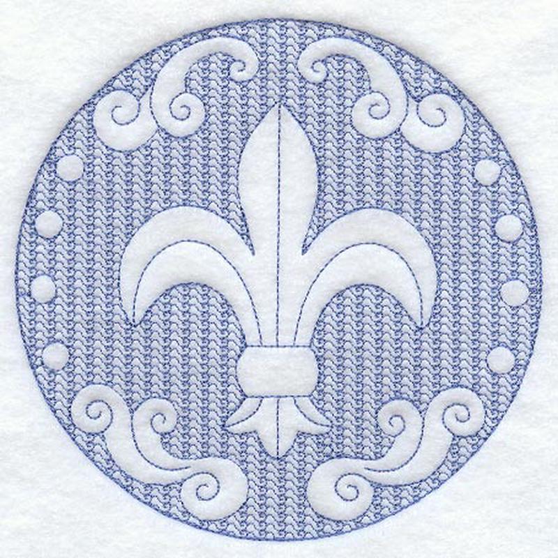 Fleur De Lis Circle (Trapunto)