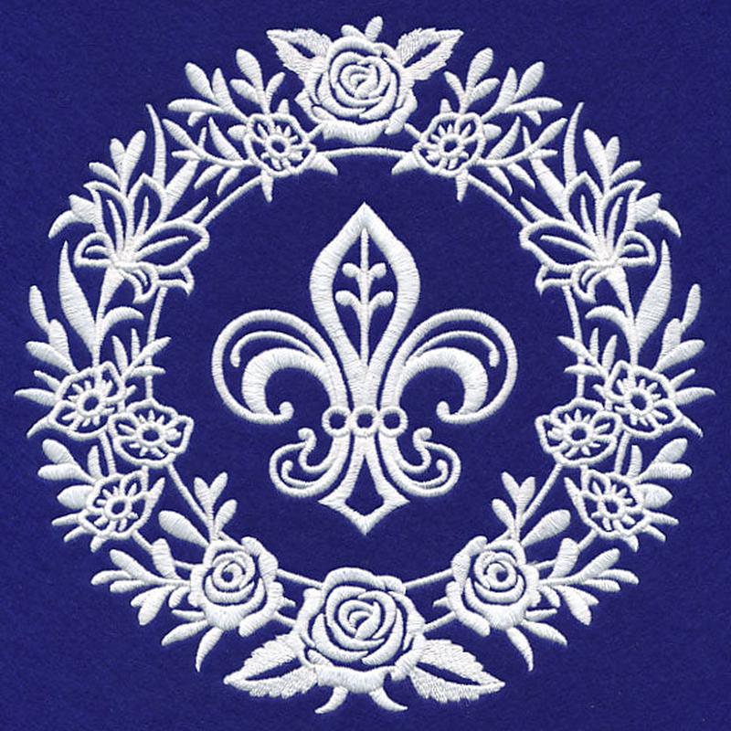 Fleur De Lis Medallion (Whitework)