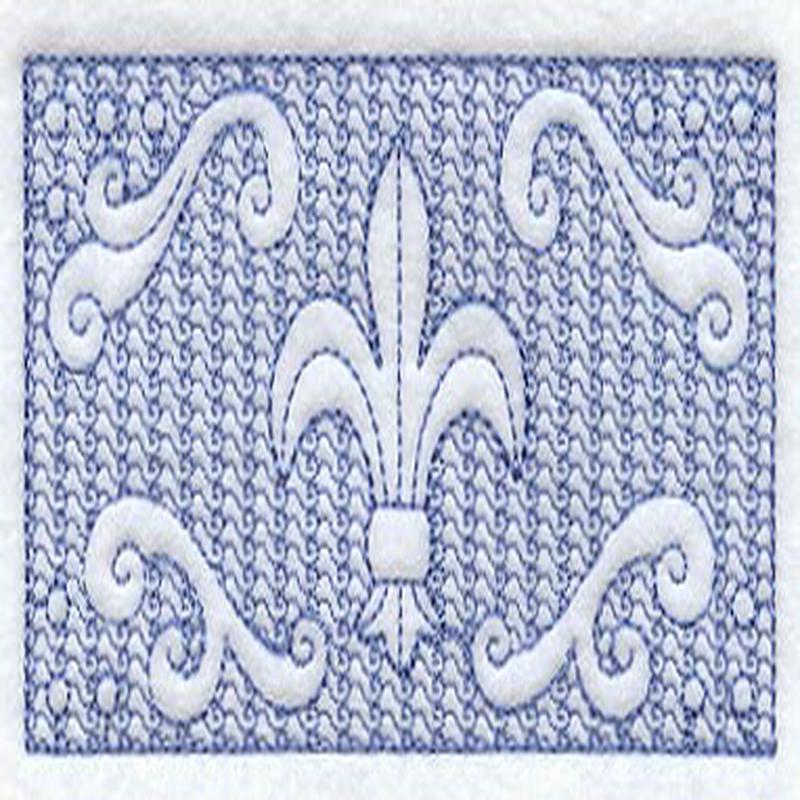 Fleur De Lis Rectangle (Trapunto)
