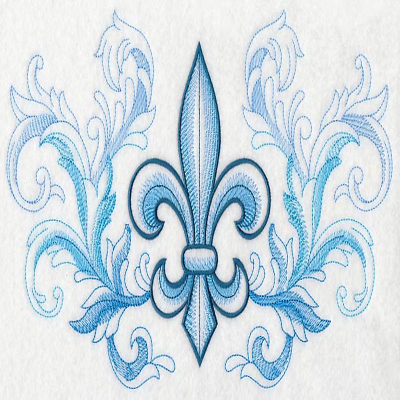 Fleur de Lis with Baroque Background