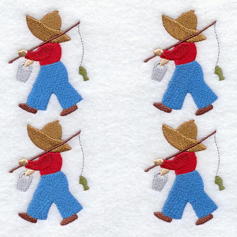Fisherman Fred Quilt Block - 4 Block - Lg