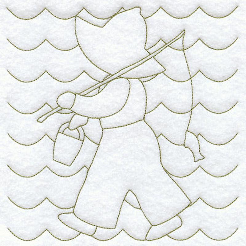 Fisherman Fred Quilting Square (Double Run)