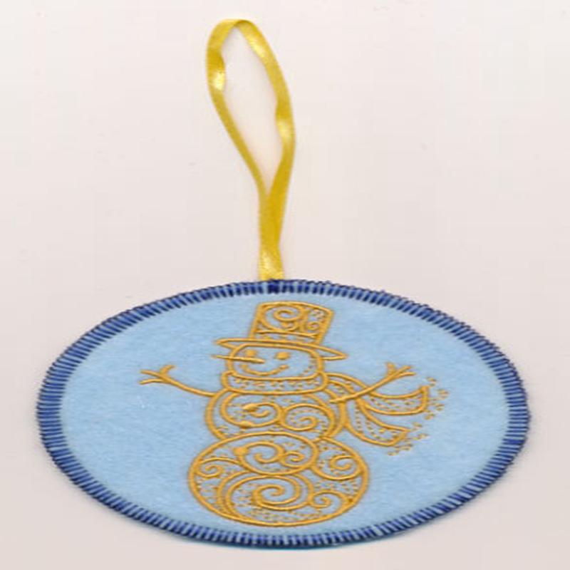 Filigree Snowman Ornament (In-the-Hoop)