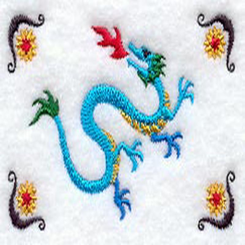 Fire-Breathing Dragon and Flowers