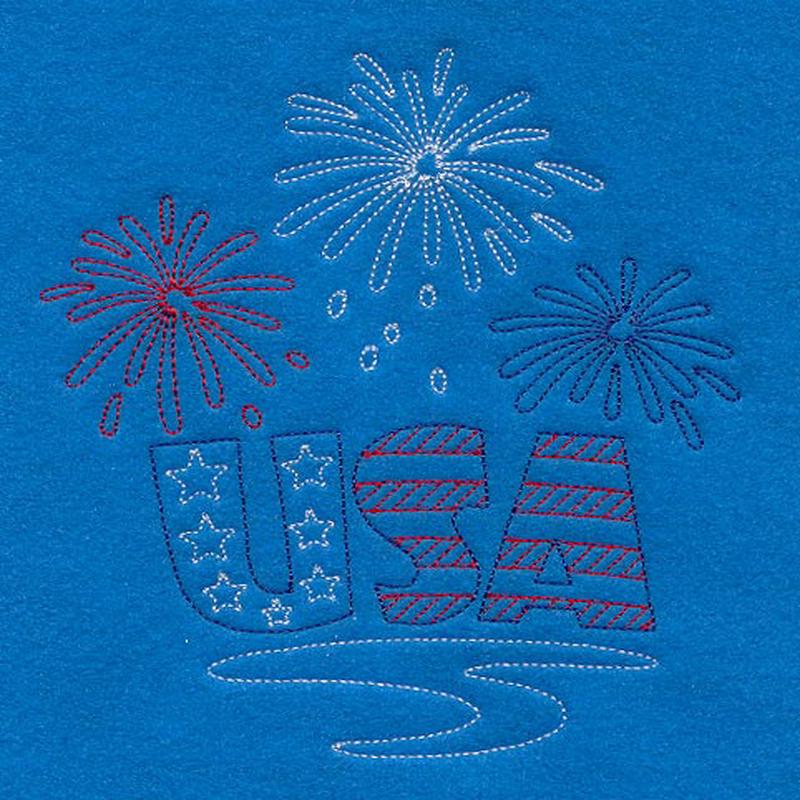 Fireworks Display (Redwork)