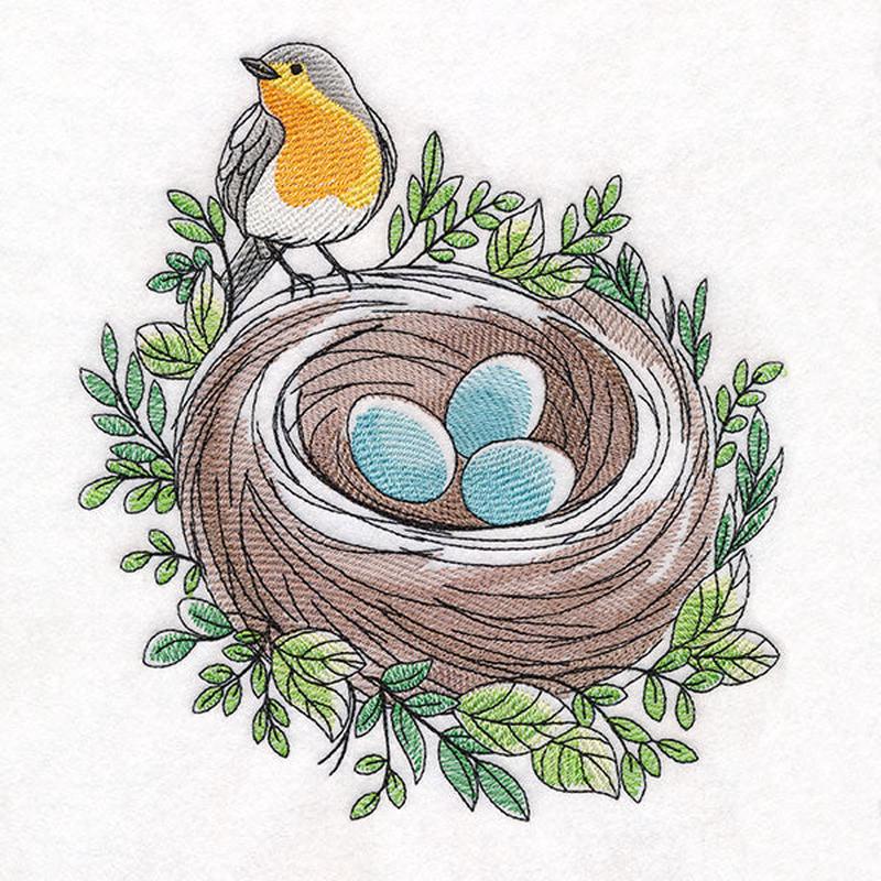 First Signs of Spring Robin & Nest